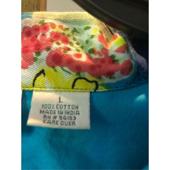 Studio Works Women’s Blue Floral Beach Graphic Beaded Design Button Up Blazer Ja - Picture 6 of 7